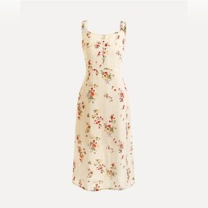 Elasticized Shoulder Straps Floral Dress (Apricot)